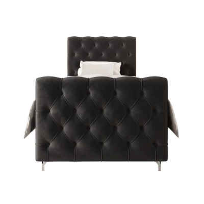 Čalouněná boxspringová postel 90x200 ADRIA PLUS 2 - tmavě šedá