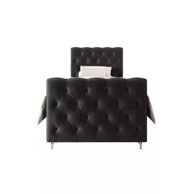 Čalouněná boxspringová postel 90x200 ADRIA PLUS 2 - tmavě šedá