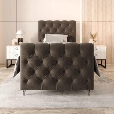 Čalouněná boxspringová postel 120x200 ADRIA PLUS 2 - hnědá