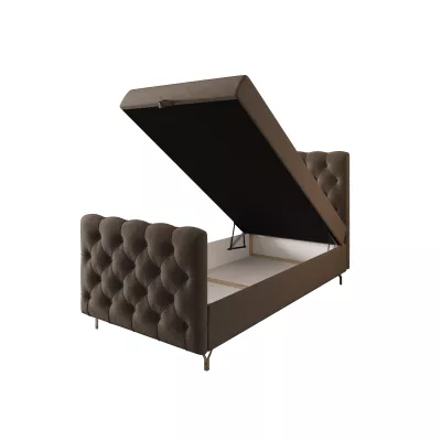 Čalouněná boxspringová postel 120x200 ADRIA PLUS 2 - hnědá