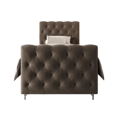 Čalouněná boxspringová postel 120x200 ADRIA PLUS 2 - hnědá