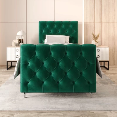 Čalouněná boxspringová postel 120x200 ADRIA PLUS 2 - zelená