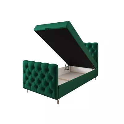 Čalouněná boxspringová postel 120x200 ADRIA PLUS 2 - zelená