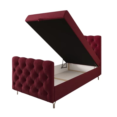 Čalouněná boxspringová postel 120x200 ADRIA PLUS 2 - červená