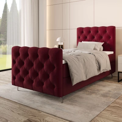 Čalouněná boxspringová postel 120x200 ADRIA PLUS 2 - červená