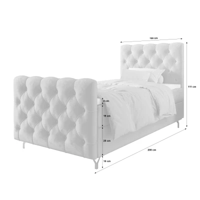 Čalouněná boxspringová postel 120x200 ADRIA PLUS 2 - červená