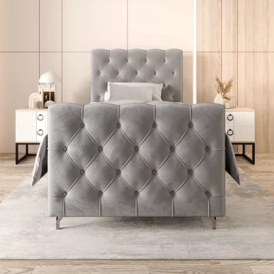 Čalouněná boxspringová postel 120x200 ADRIA PLUS 2 - světle šedá