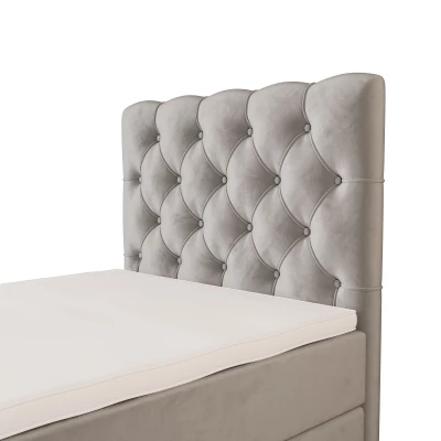 Čalouněná boxspringová postel 120x200 ADRIA PLUS 2 - světle šedá