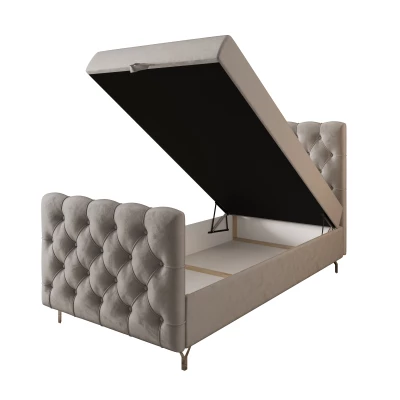 Čalouněná boxspringová postel 120x200 ADRIA PLUS 2 - světle šedá