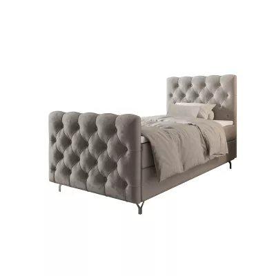 Čalouněná boxspringová postel 120x200 ADRIA PLUS 2 - světle šedá