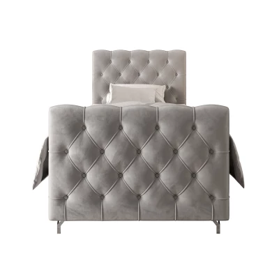 Čalouněná boxspringová postel 120x200 ADRIA PLUS 2 - světle šedá