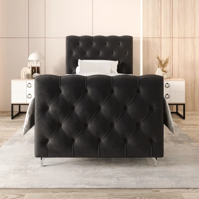 Čalouněná boxspringová postel 120x200 ADRIA PLUS 2 - tmavě šedá