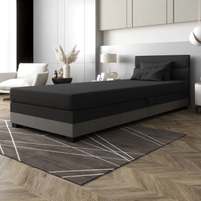 Jednolůžková čalouněná postel 90x195 NALINDA 1 - šedá / světle šedá