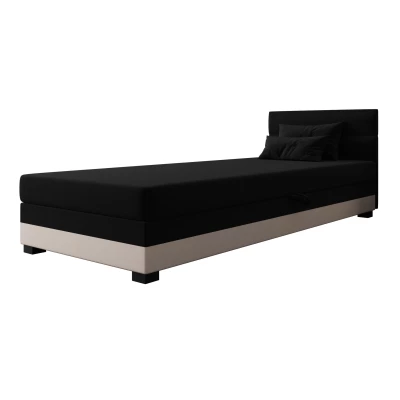 Jednolůžková čalouněná postel 80x195 NALINDA 1 - černá / ecru