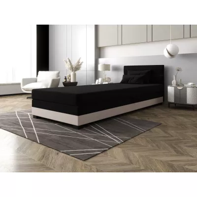 Jednolůžková čalouněná postel 90x195 NALINDA 1 - černá / ecru