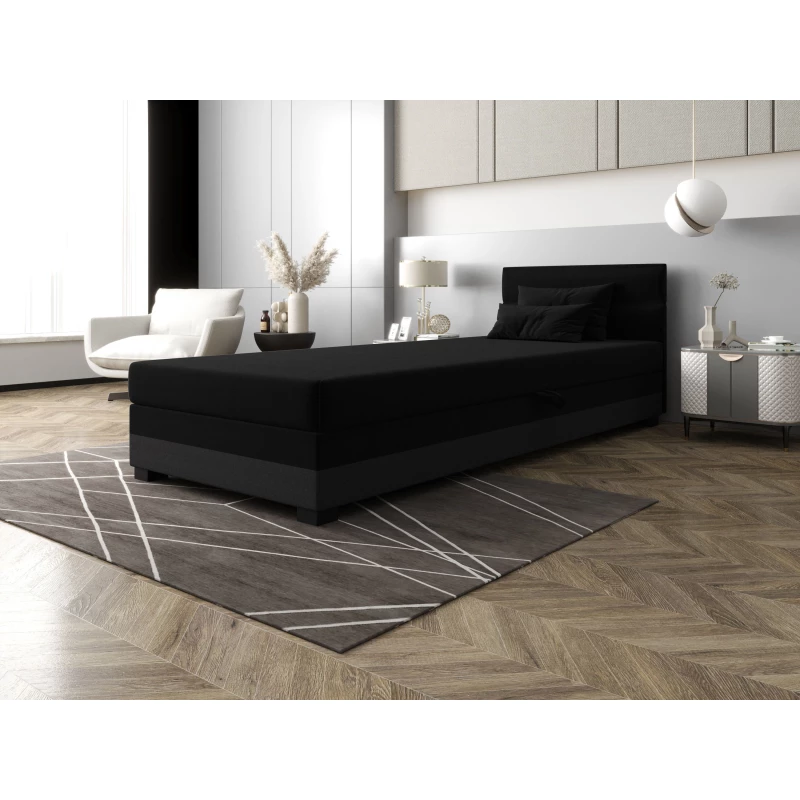 Jednolůžková čalouněná postel 80x195 NALINDA 1 - černá / šedá