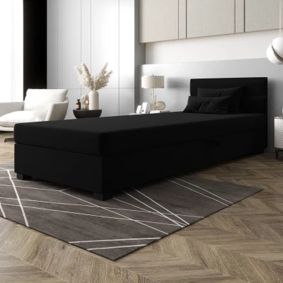 Jednolůžková čalouněná postel 80x195 NALINDA 1 - černá