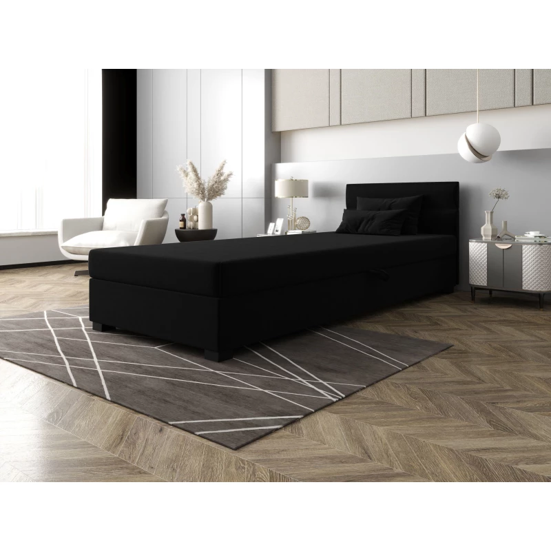 Jednolůžková čalouněná postel 90x195 NALINDA 1 - černá
