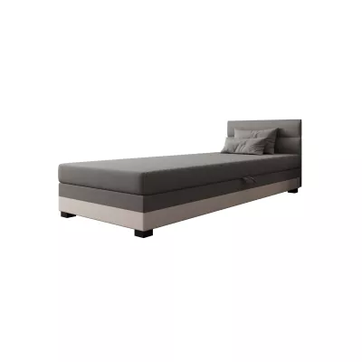 Jednolůžková čalouněná postel 80x195 NALINDA 1 - světle šedá / ecru