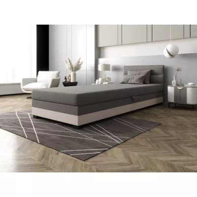 Jednolůžková čalouněná postel 90x195 NALINDA 1 - světle šedá / ecru