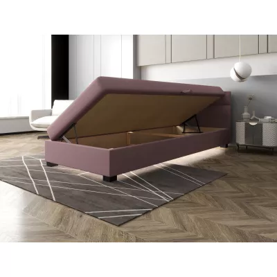 Jednolůžková čalouněná postel 90x195 NALINDA 1 - hnědá / ecru