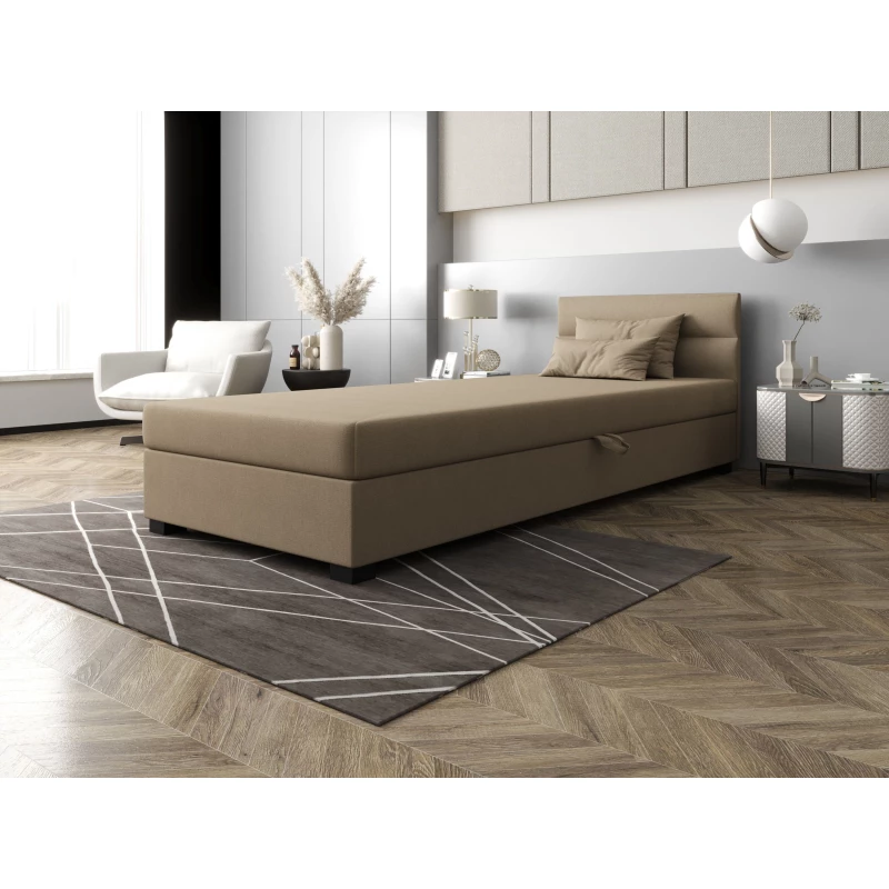 Jednolůžková čalouněná postel 80x195 NALINDA 1 - hnědá