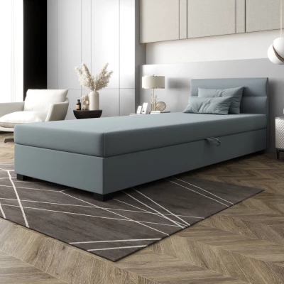 Jednolůžková čalouněná postel 80x195 NALINDA 1 - modrošedá