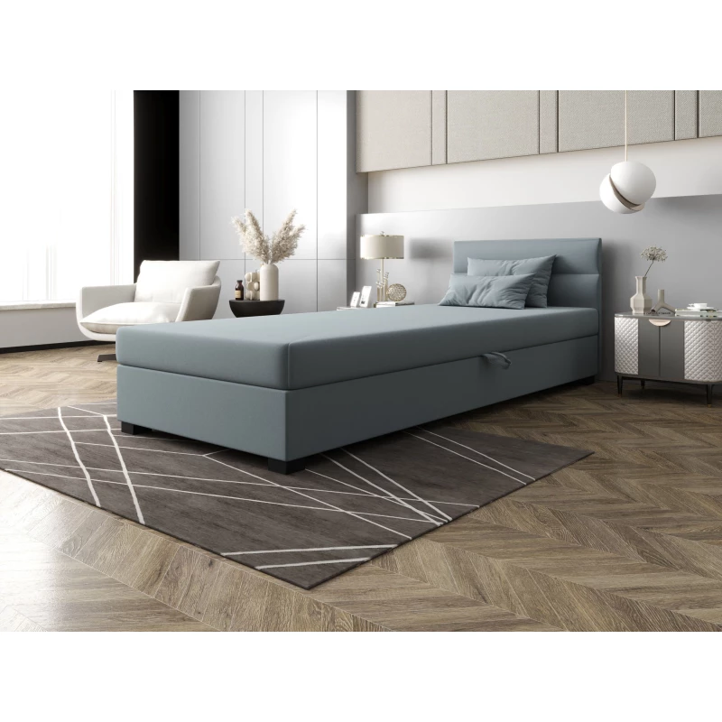 Jednolůžková čalouněná postel 80x195 NALINDA 1 - modrošedá