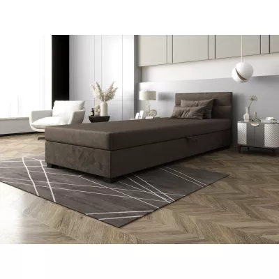 Jednolůžková čalouněná postel 90x195 NALINDA 1 - tmavě hnědá