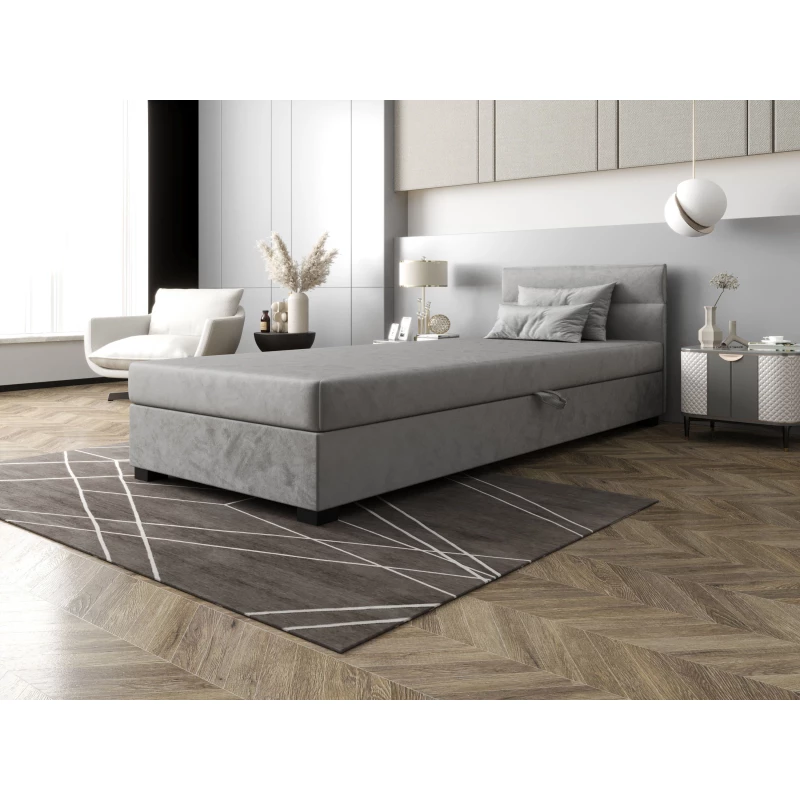 Jednolůžková čalouněná postel 90x195 NALINDA 1 - světle šedá