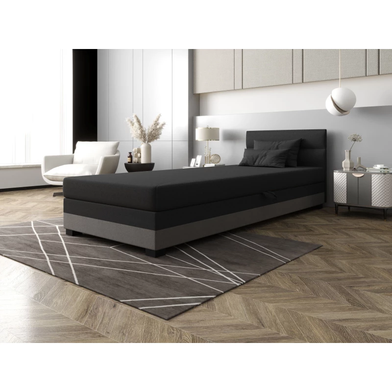 Jednolůžková čalouněná postel 90x195 NALINDA 2 - šedá / světle šedá