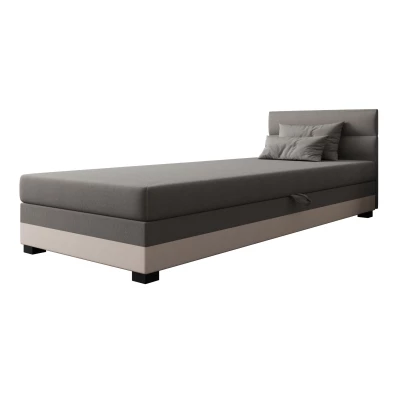 Jednolůžková čalouněná postel 90x195 NALINDA 2 - světle šedá / ecru