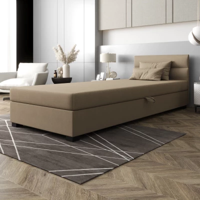 Jednolůžková čalouněná postel 90x195 NALINDA 2 - hnědá