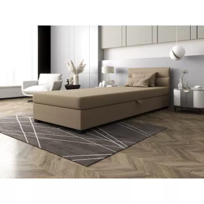 Jednolůžková čalouněná postel 90x195 NALINDA 2 - hnědá
