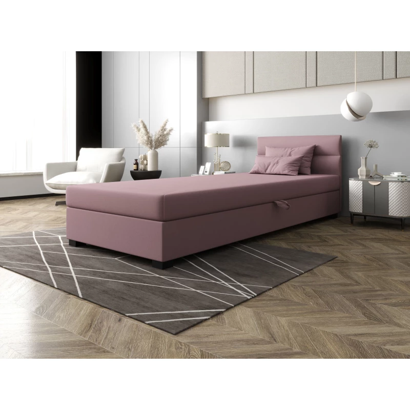 Jednolůžková čalouněná postel 90x195 NALINDA 2 - růžová