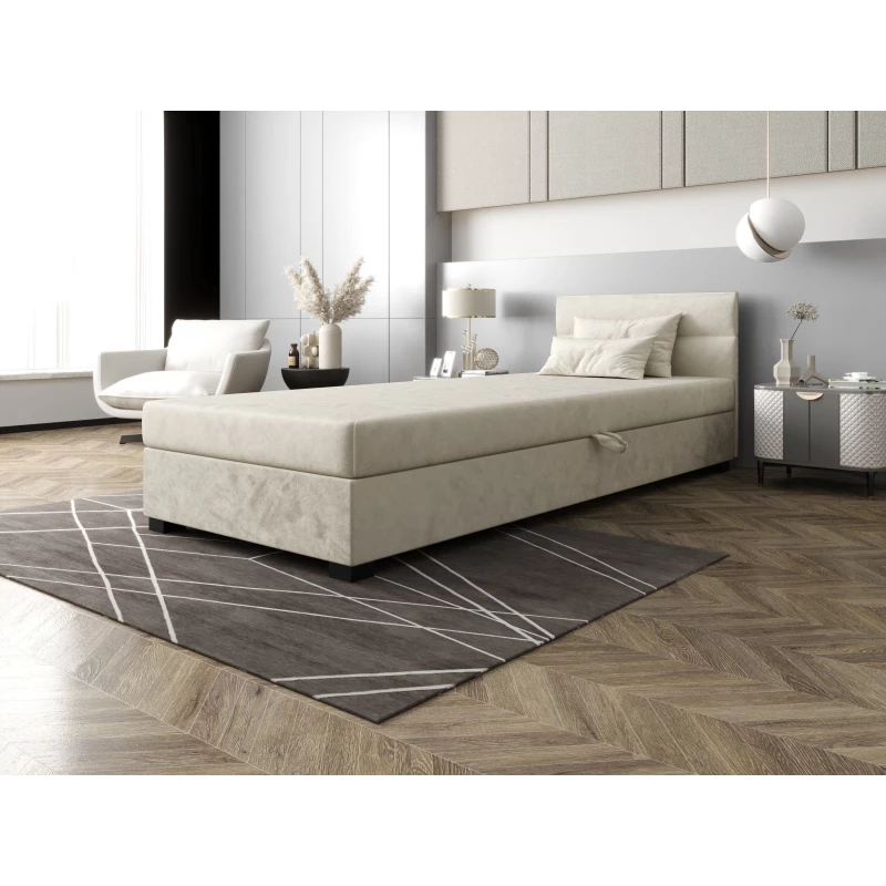 Jednolůžková čalouněná postel 90x195 NALINDA 2 - ecru