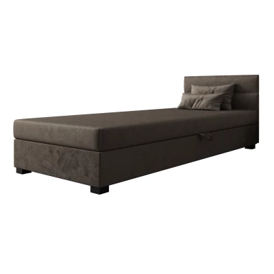 Jednolůžková čalouněná postel 90x195 NALINDA 2 - tmavě hnědá