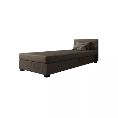 Jednolůžková čalouněná postel 90x195 NALINDA 2 - tmavě hnědá