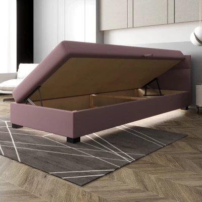 Jednolůžková čalouněná postel 90x195 NALINDA 2 - tmavě hnědá
