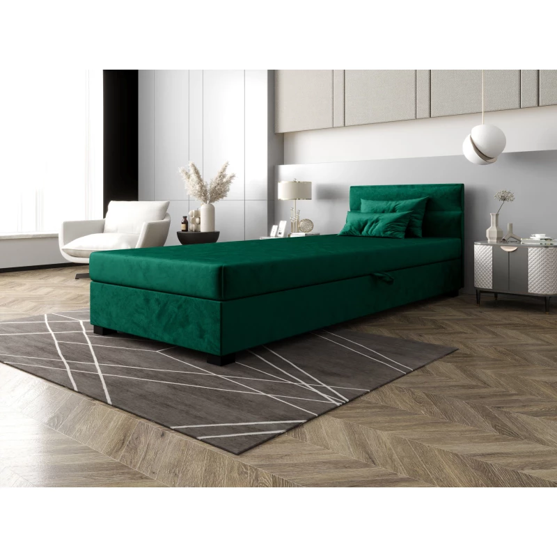 Jednolůžková čalouněná postel 90x195 NALINDA 2 - zelená