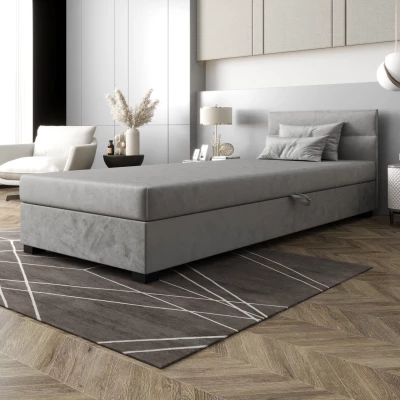 Jednolůžková čalouněná postel 90x195 NALINDA 2 - světle šedá