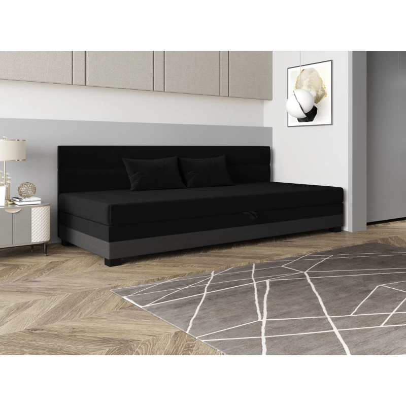 Jednolůžková čalouněná postel 90x195 NALINDA BIZ 1 - černá / šedá