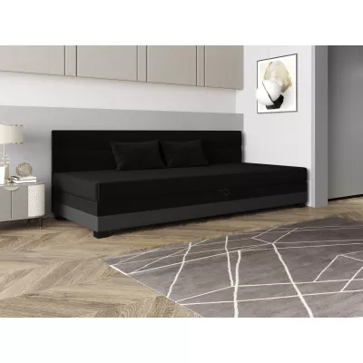 Jednolůžková čalouněná postel 100x195 NALINDA BIZ 1 - černá / šedá