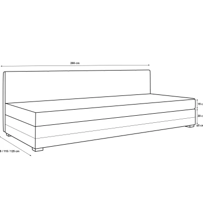 Jednolůžková čalouněná postel 110x195 NALINDA BIZ 1 - černá