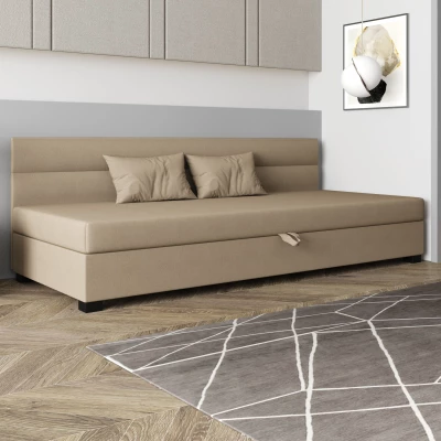 Jednolůžková čalouněná postel 100x195 NALINDA BIZ 1 - hnědá