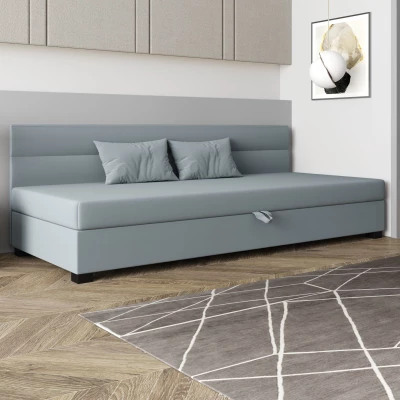 Jednolůžková čalouněná postel 80x195 NALINDA BIZ 1 - modrošedá