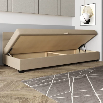 Jednolůžková čalouněná postel 80x195 NALINDA BIZ 1 - ecru