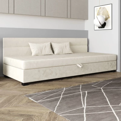 Jednolůžková čalouněná postel 100x195 NALINDA BIZ 1 - ecru