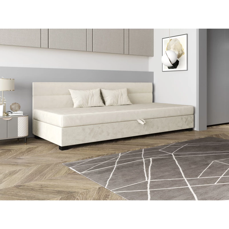 Jednolůžková čalouněná postel 100x195 NALINDA BIZ 1 - ecru