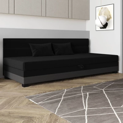 Jednolůžková čalouněná postel 120x195 NALINDA BIZ 2 - černá / šedá